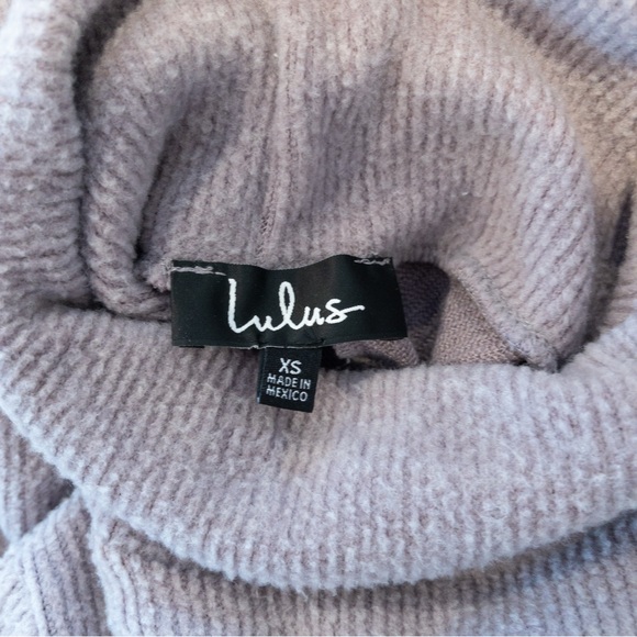 Lulus Alaina Lavender Mauve Turtleneck Ribbed Sweater Mini Dress Extra Small - Picture 6 of 10